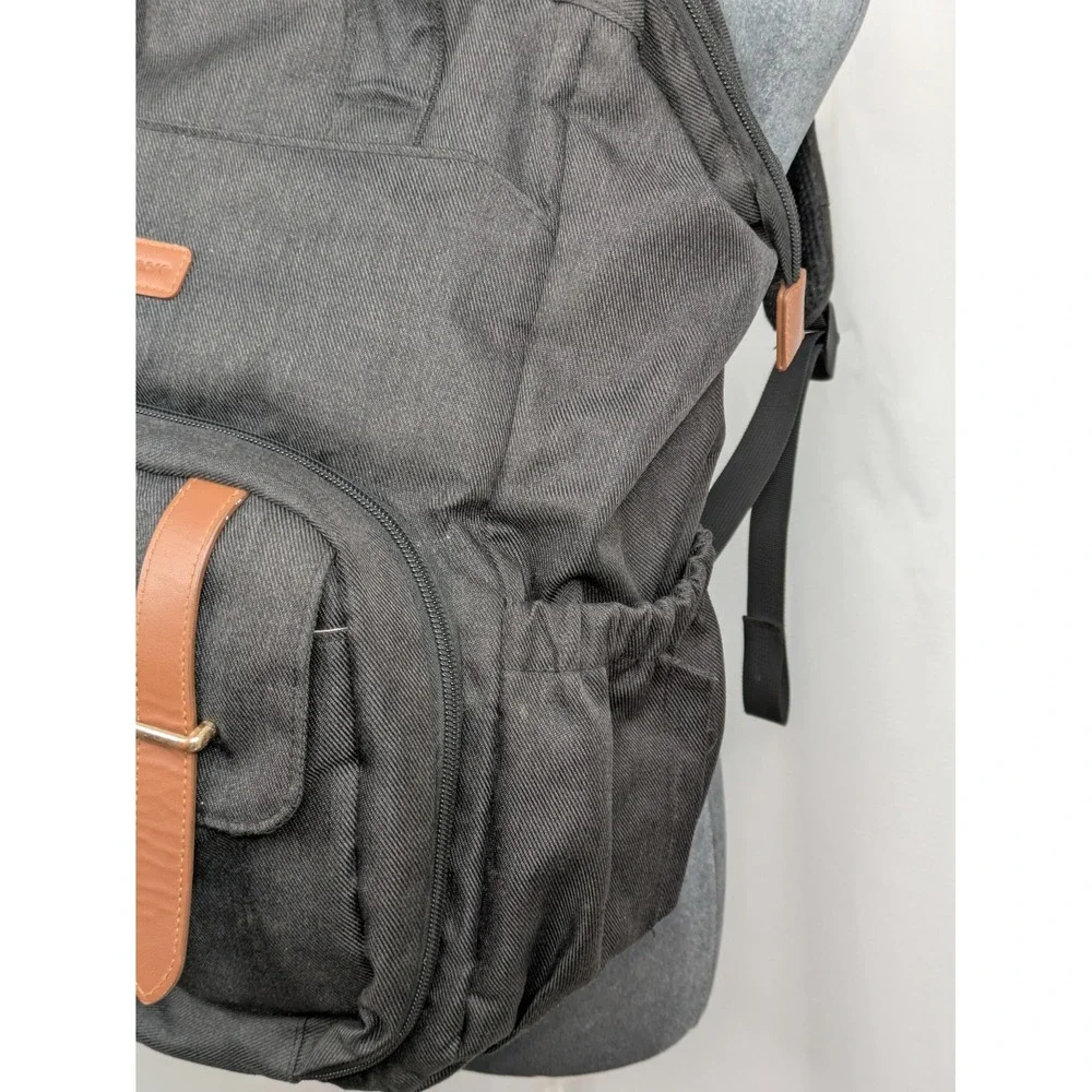 Mommore Diaper Bag Backpack Large Black Brown Baby Travel Foldable Tote